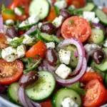 Ensalada Griega de Pepinos, Tomates y Cebollas