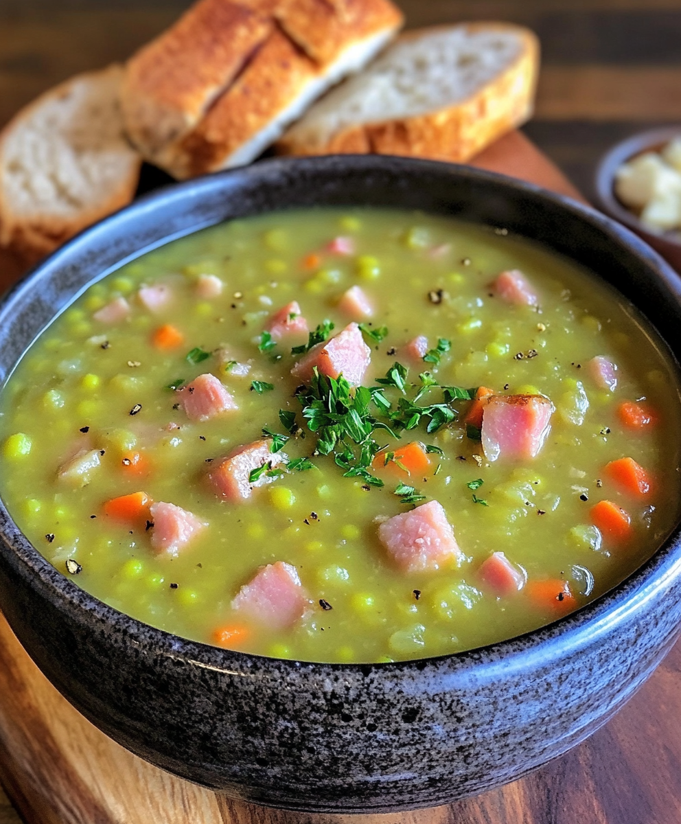 Sopa de Guisantes Partidos con Jamón