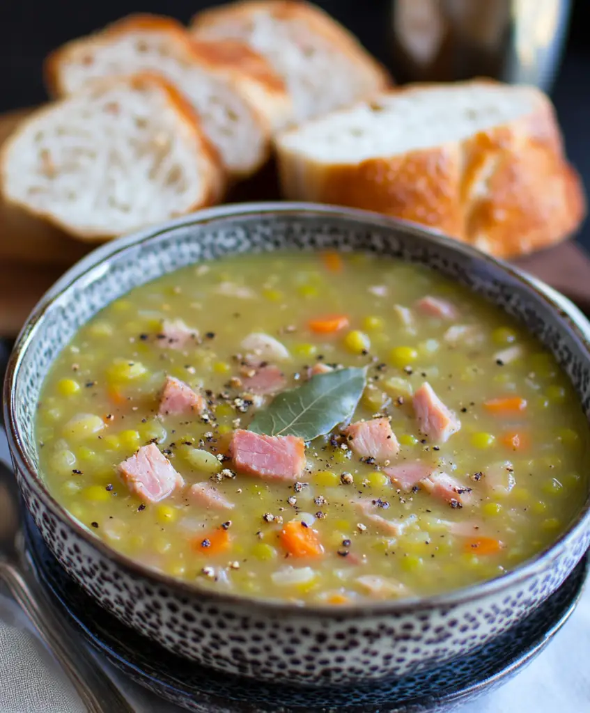 Sopa de Guisantes Partidos con Jamón
