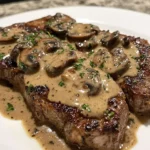 Filetes de Res al Ajo con Salsa de Champiñones