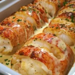 Colas de Langosta a la Parrilla con Salsa Cremosa de Mantequilla y Limón