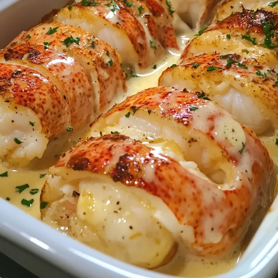 Colas de Langosta a la Parrilla con Salsa Cremosa de Mantequilla y Limón