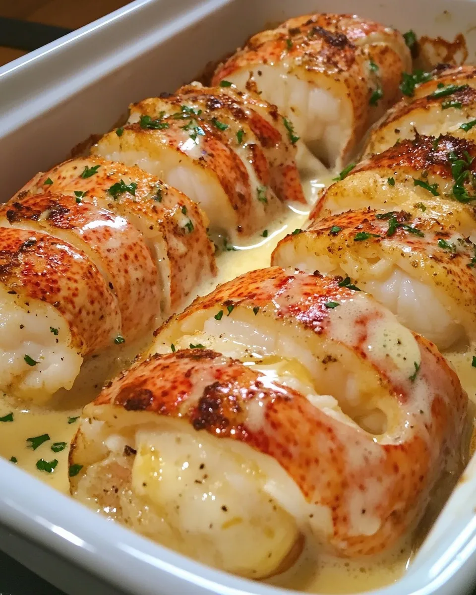 Colas de Langosta a la Parrilla con Salsa Cremosa de Mantequilla y Limón