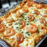 Lasagna de Camarones Scampi con Mantequilla de Ajo