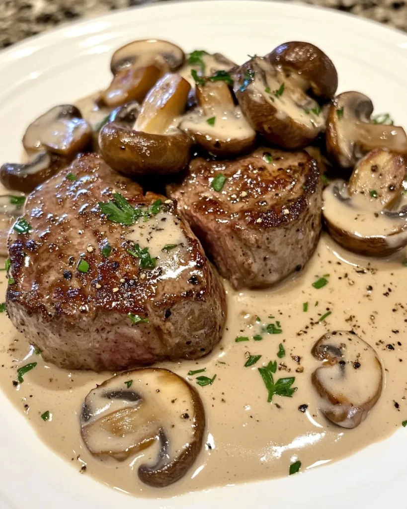Filet Mignon Crémeux au Boursin et Champignons
