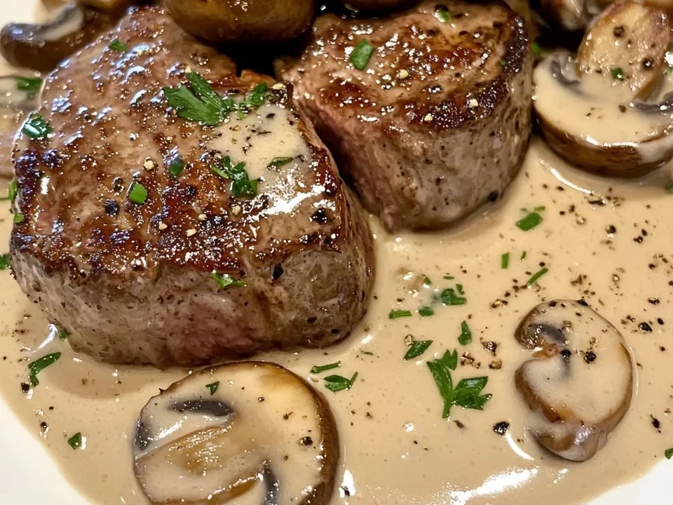 Filet Mignon Crémeux au Boursin et Champignons