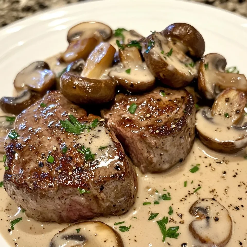 Filet Mignon Crémeux au Boursin et Champignons