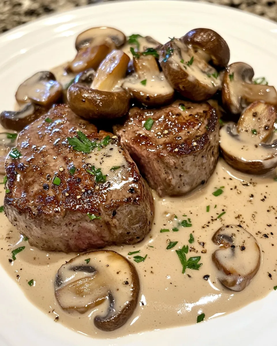 Filet Mignon Crémeux au Boursin et Champignons