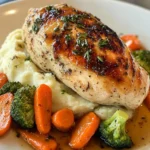Pollo Asado con Puré de Papas al Ajo, Zanahorias Asadas y Brócoli