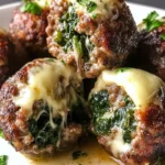 Albóndigas de Espinacas y Ajo Rellenas de Mozzarella