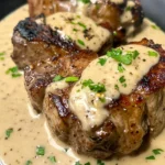 Bistec Jugoso con Salsa Cremosa de Ajo