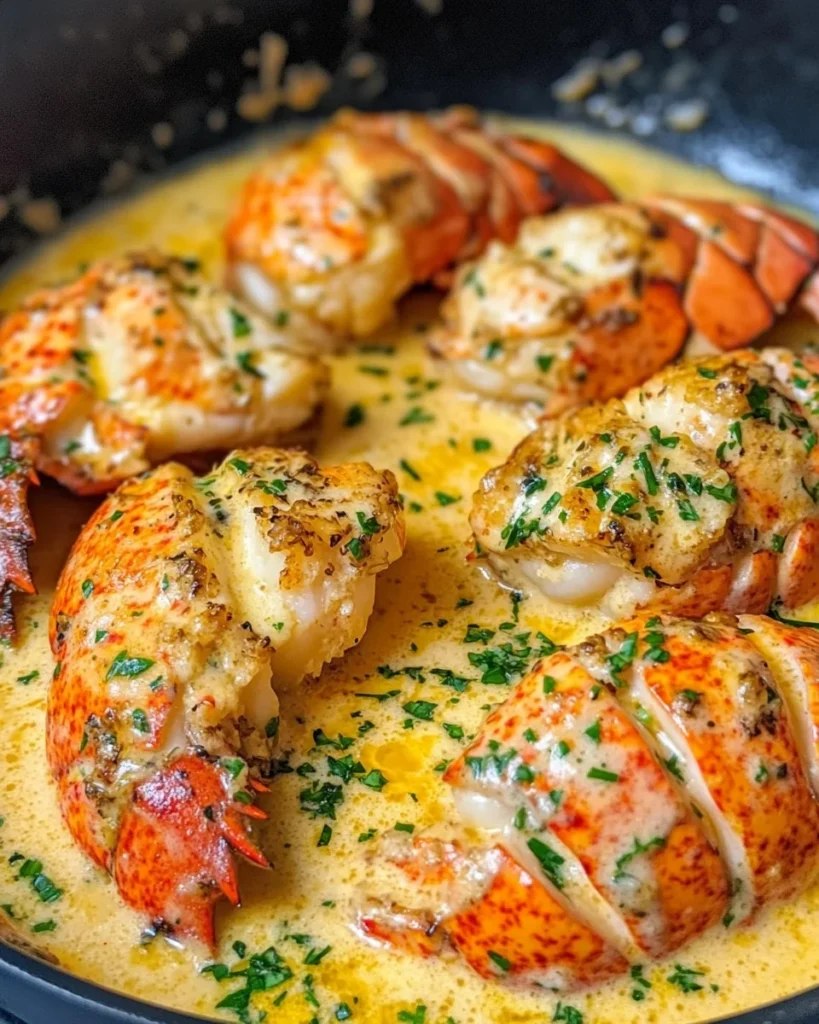 Colas de Langosta con Mantequilla de Ajo Cremosa