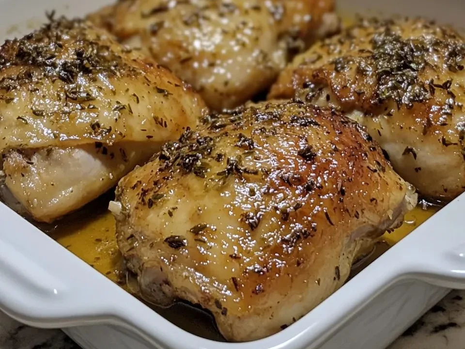 Muslos de Pollo con Ajo y Azúcar Moreno