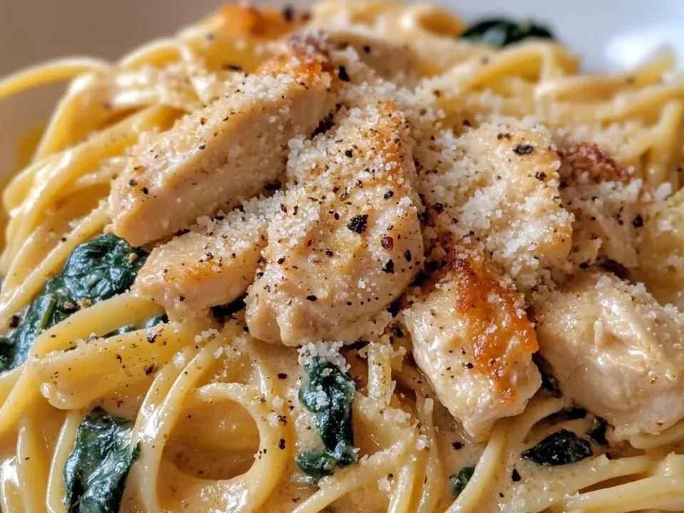 Pasta de Pollo con Salsa Cremosa