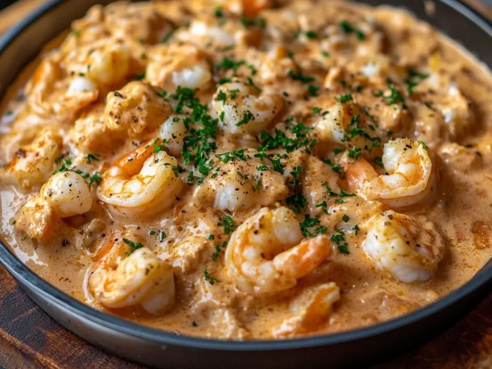 Fettuccine Alfredo con Camarones y Carne de Cangrejo