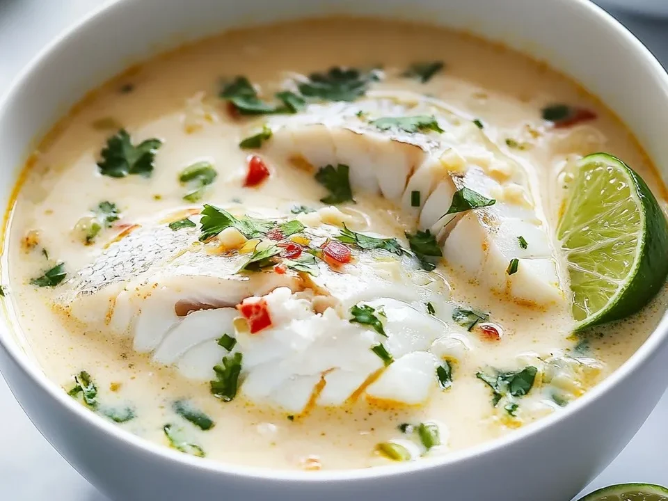 Sopa de Pescado con Coco y Limón