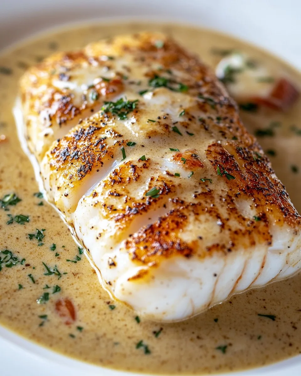 Pargo Sellado con Salsa de Crema de Langosta