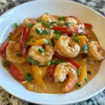 Salteado Cremoso de Camarones y Pimientos