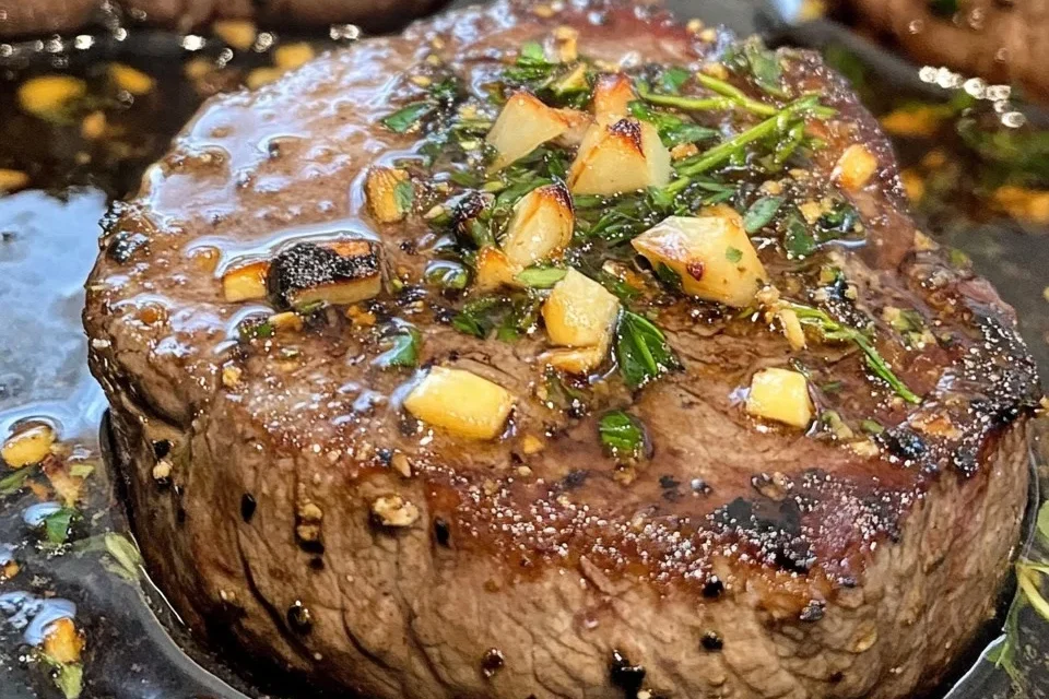 Filete Mignon con Mantequilla de Ajo