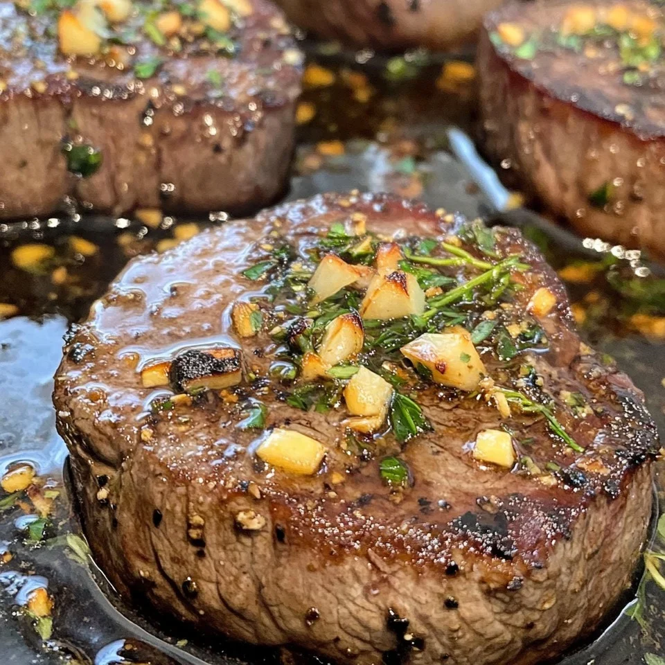 Filete Mignon con Mantequilla de Ajo