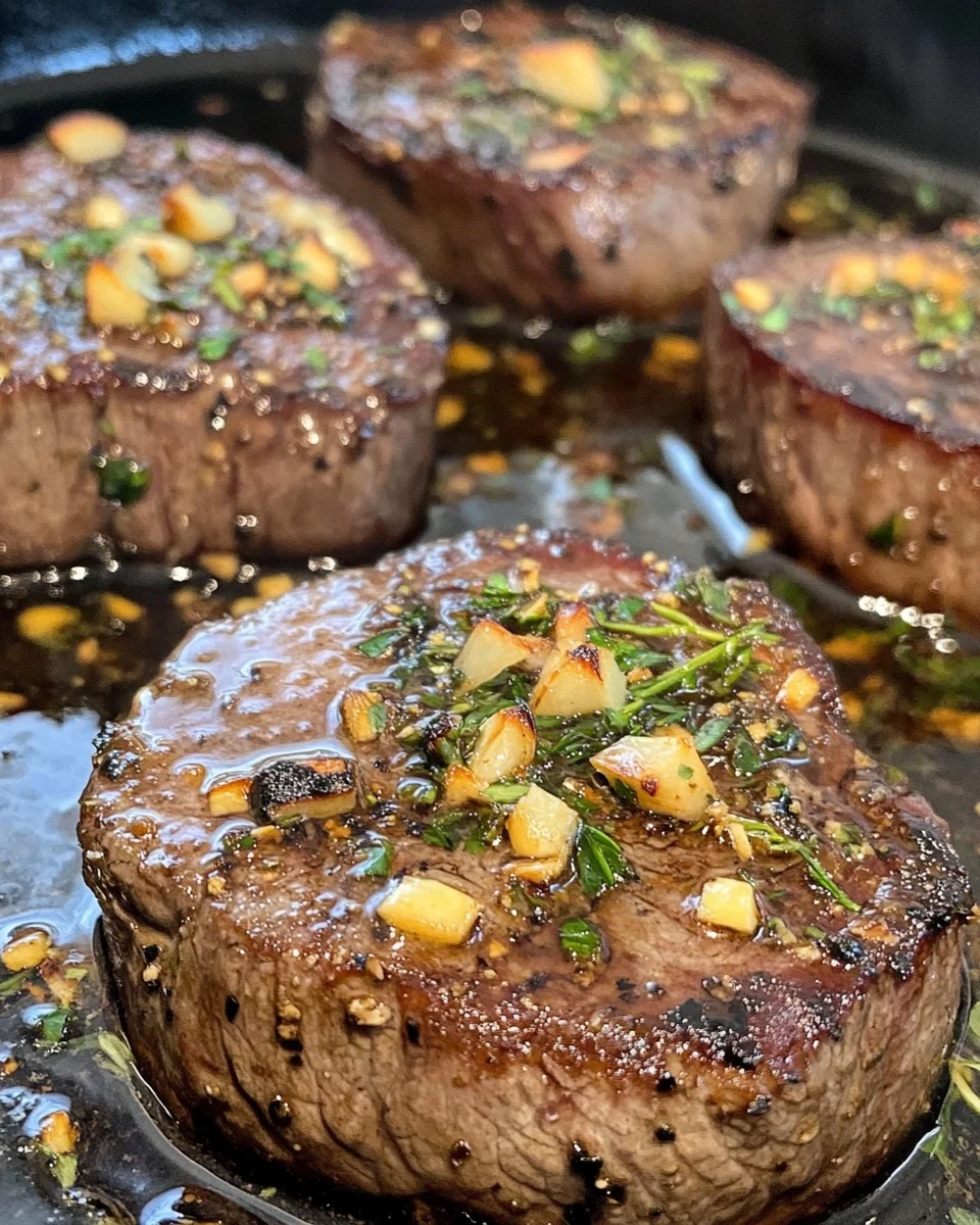 Filete Mignon con Mantequilla de Ajo