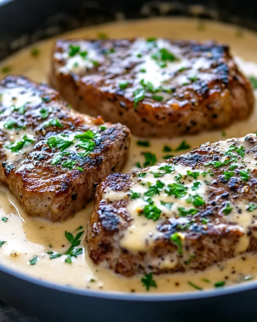 Bistec con Salsa Cremosa de Ajo