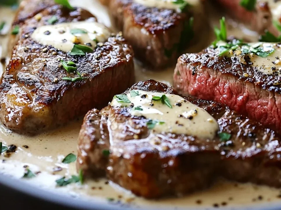 Filete con Salsa de Crema de Ajo