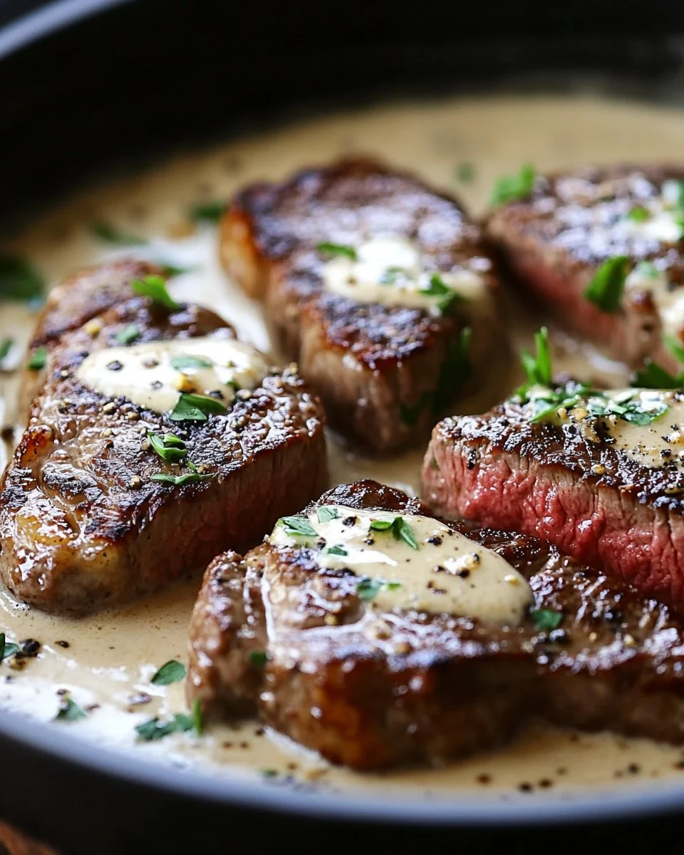 Filete con Salsa de Crema de Ajo