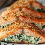 Salmón Relleno de Espinacas Cremosas