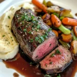 Solomillo de Res con Costra de Hierbas y Salsa de Vino Tinto
