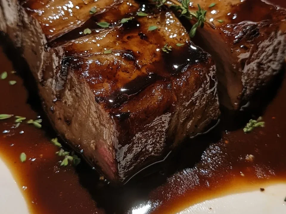 Pecho de Res en Salsa de Cebolla Balsámica Aromática delicioso.