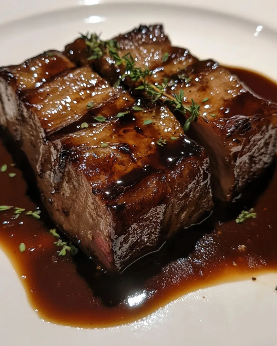 Pecho de Res en Salsa de Cebolla Balsámica Aromática delicioso.