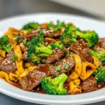 Fideos de Res y Brócoli