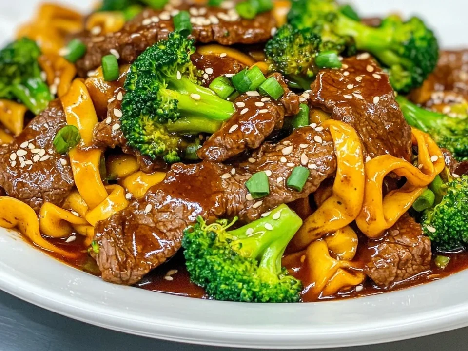 Fideos de Res y Brócoli