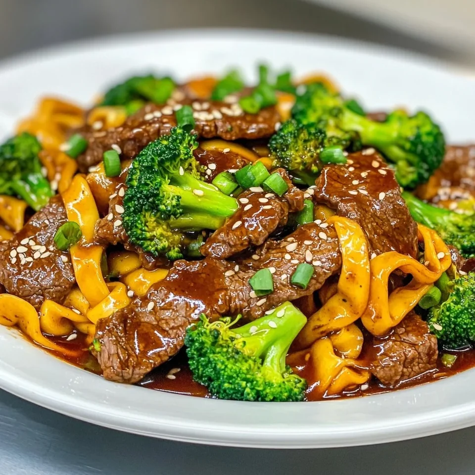 Fideos de Res y Brócoli