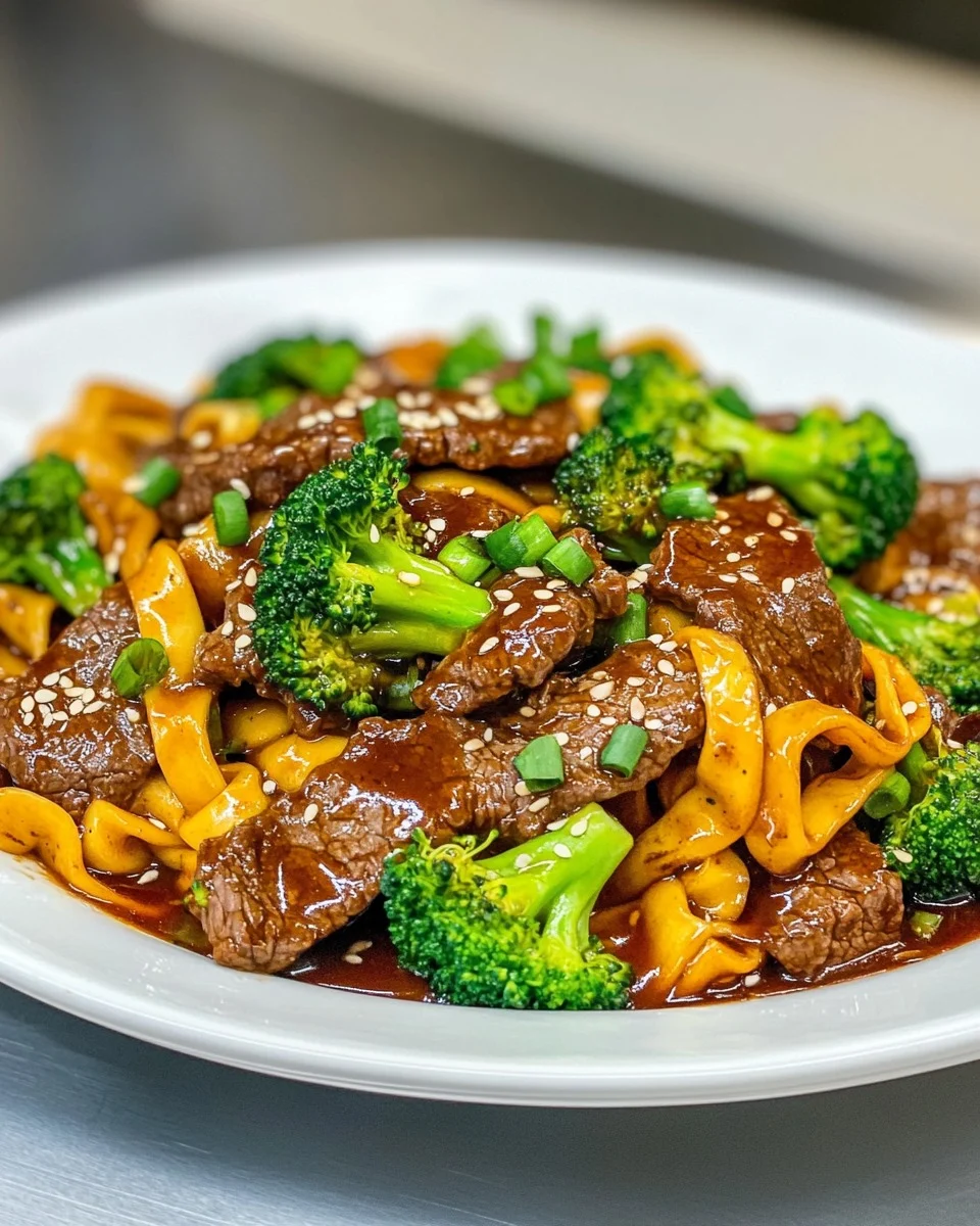 Fideos de Res y Brócoli