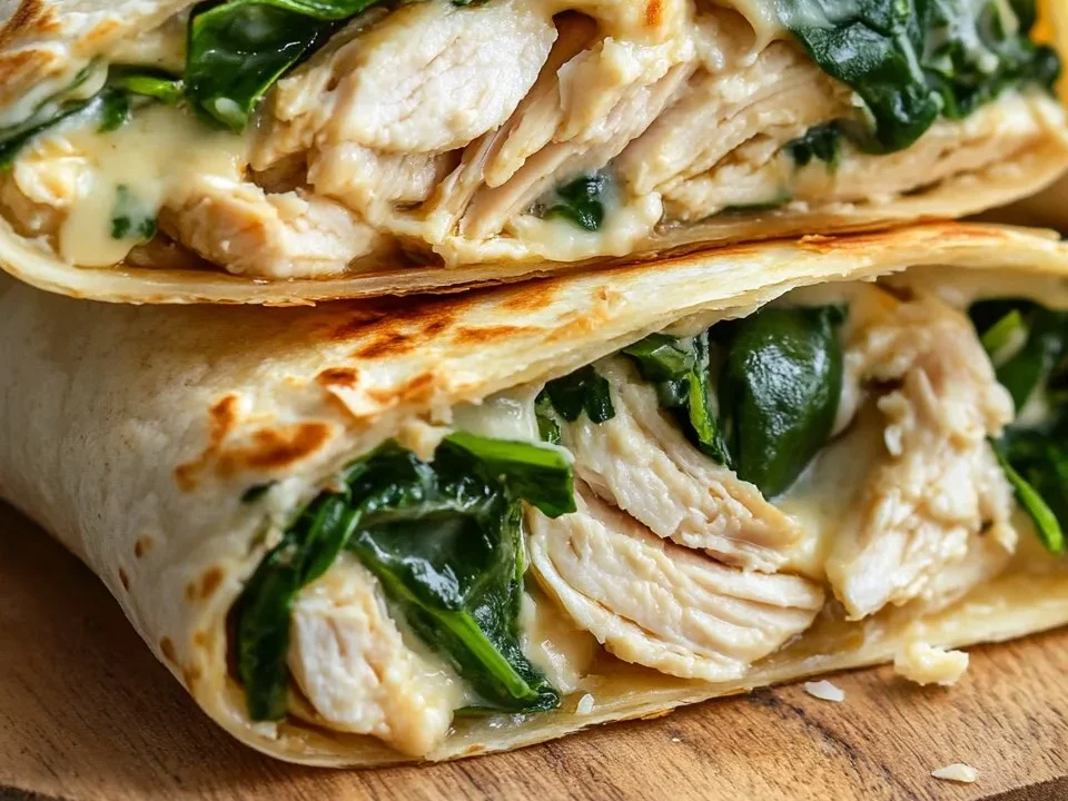 Wraps de Pollo Crujiente con Queso y Ajo