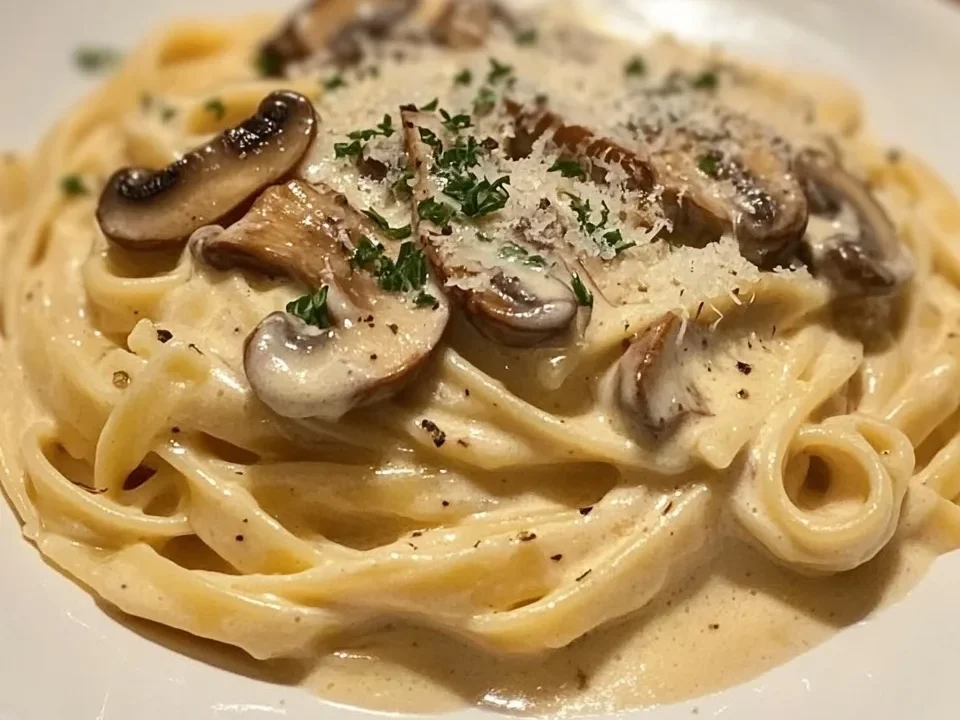 Pasta Cremosa con Champiñones