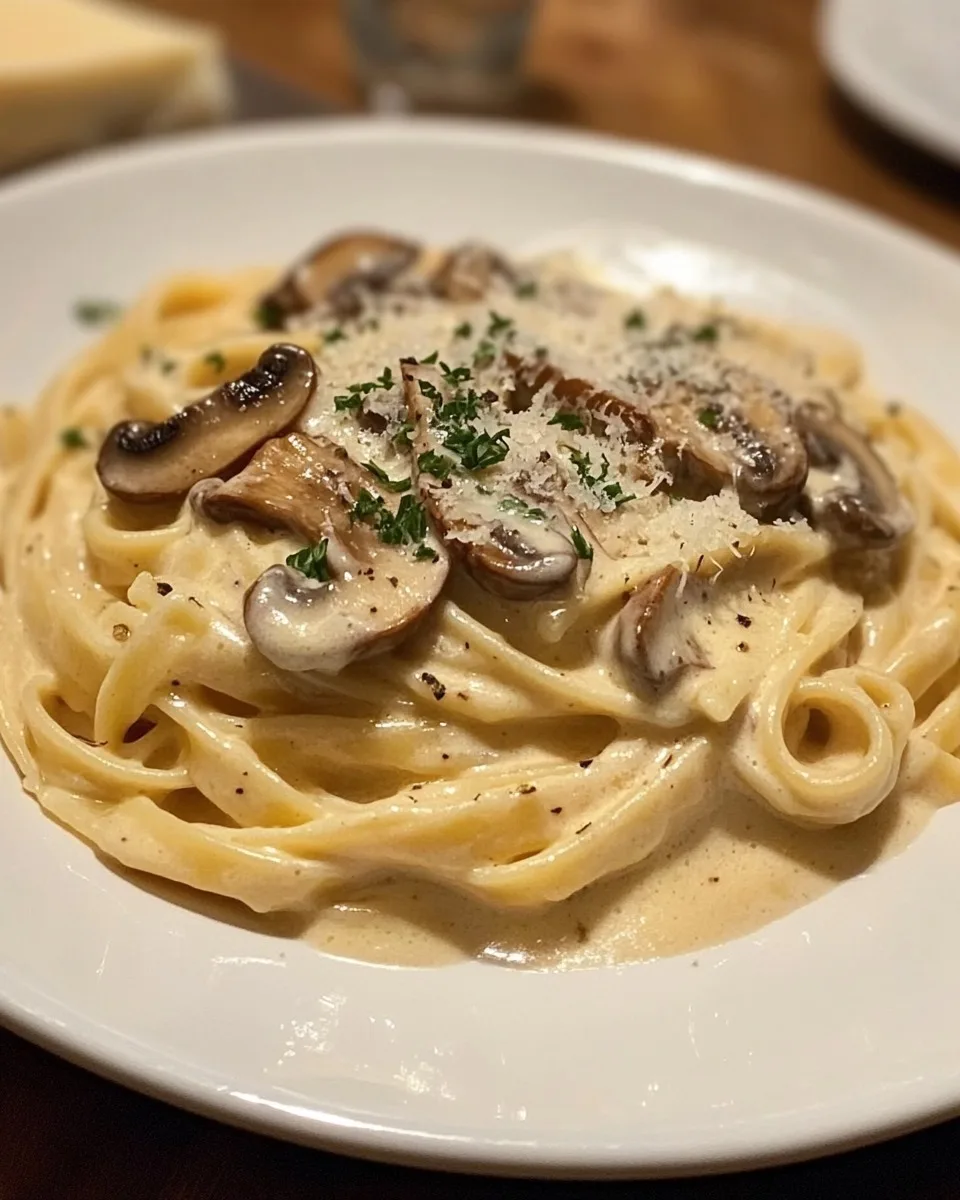 Pasta Cremosa con Champiñones