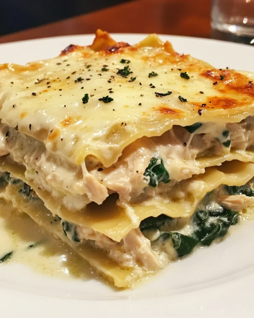 Lasaña de Pollo Cremosa con Salsa Blanca