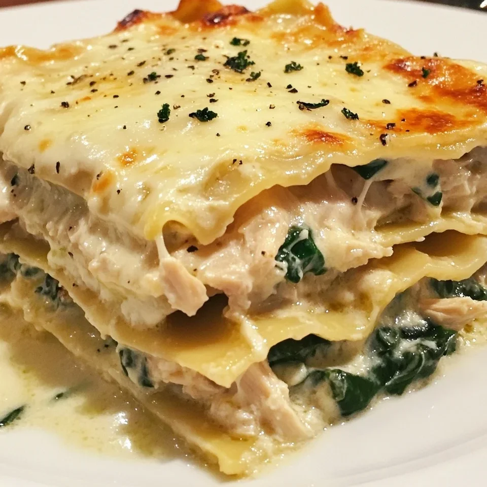 Lasaña de Pollo Cremosa con Salsa Blanca