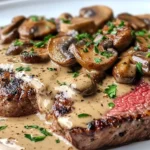 Steak Diane con Salsa Cremosa de Champiñones