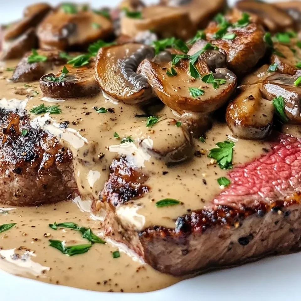 Steak Diane con Salsa Cremosa de Champiñones