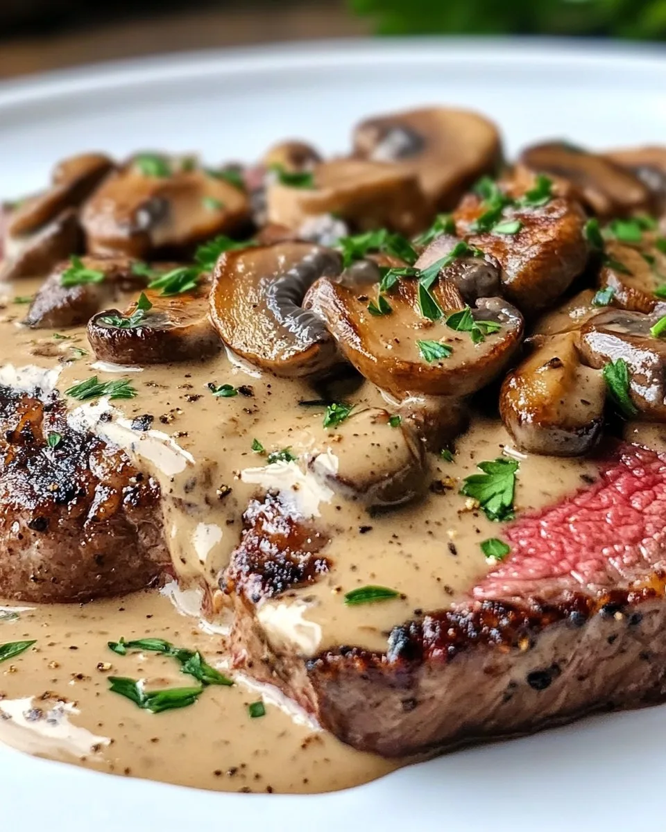 Steak Diane con Salsa Cremosa de Champiñones