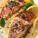 Pargo a la Plancha con Salsa de Langosta y Mantequilla de Cítricos
