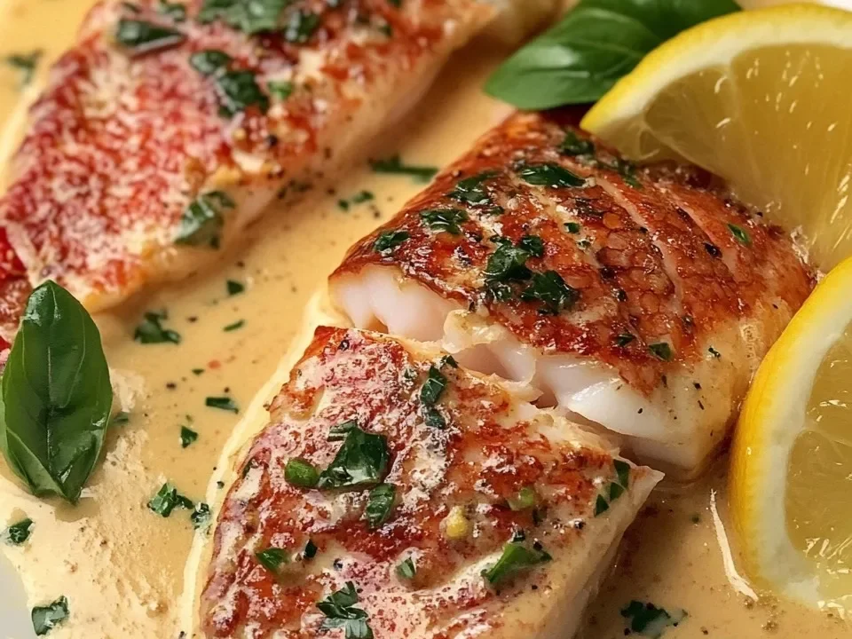 Pargo a la Plancha con Salsa de Langosta y Mantequilla de Cítricos