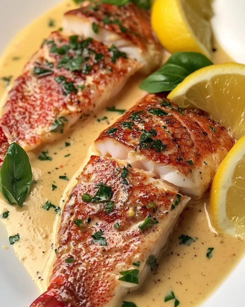 Pargo a la Plancha con Salsa de Langosta y Mantequilla de Cítricos