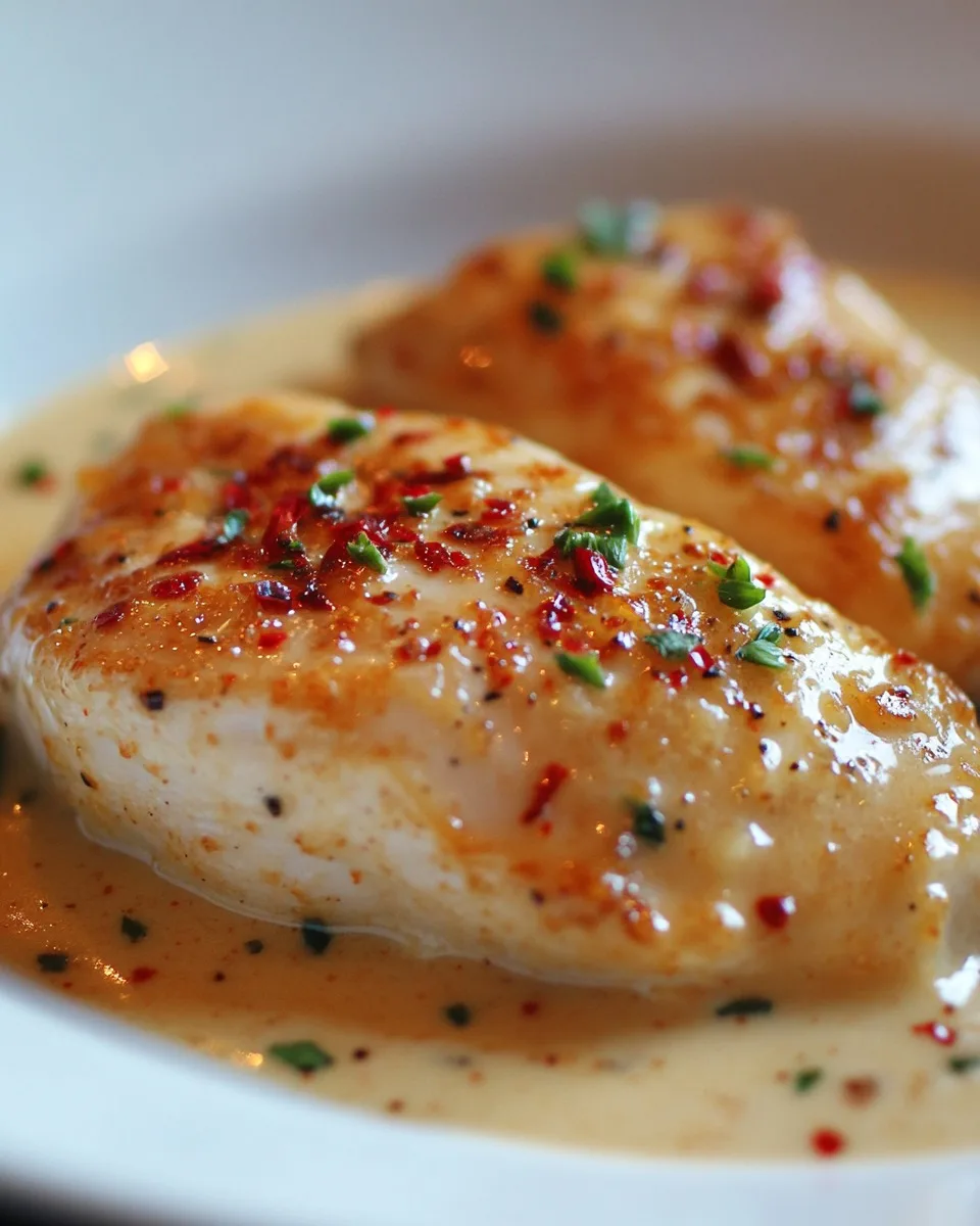 Filete de Pollo en Salsa de Ajo Parmesano Picante