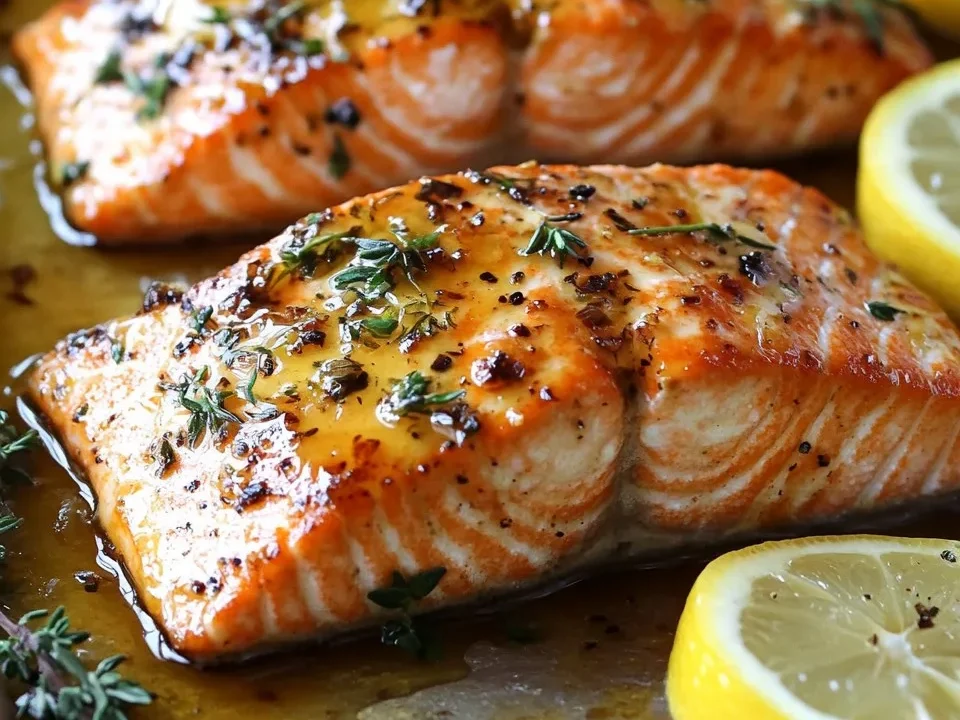 Salmón Glaseado con Miel y Limón