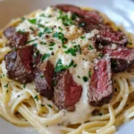 Fettuccine Alfredo con Gorgonzola y Carne